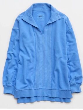 Starry Skies Open Neck Oversized Sweatshirt Blue